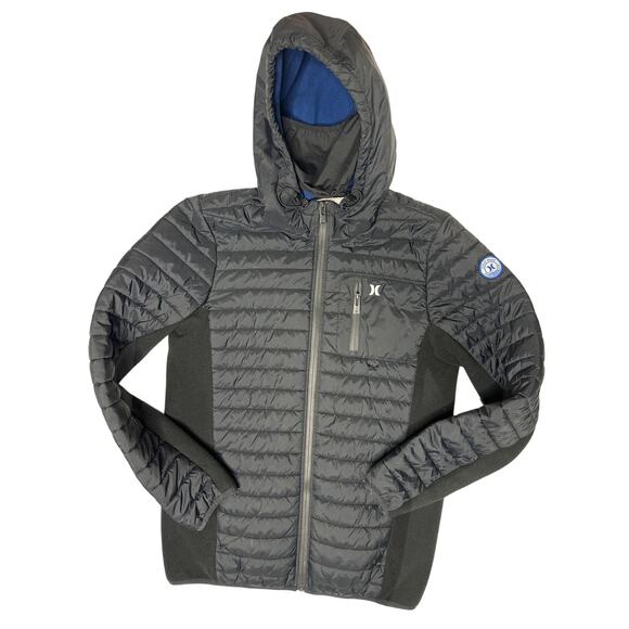 Men's Hurley hooded THERMAL WALL Jacket - Black size small - Picture 1 of 12